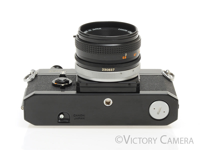 Canon F1 F-1 Black 35mm Camera Body w/ 50mm f1.8 Lens -New Seals-  [EXC+] - Victory Camera