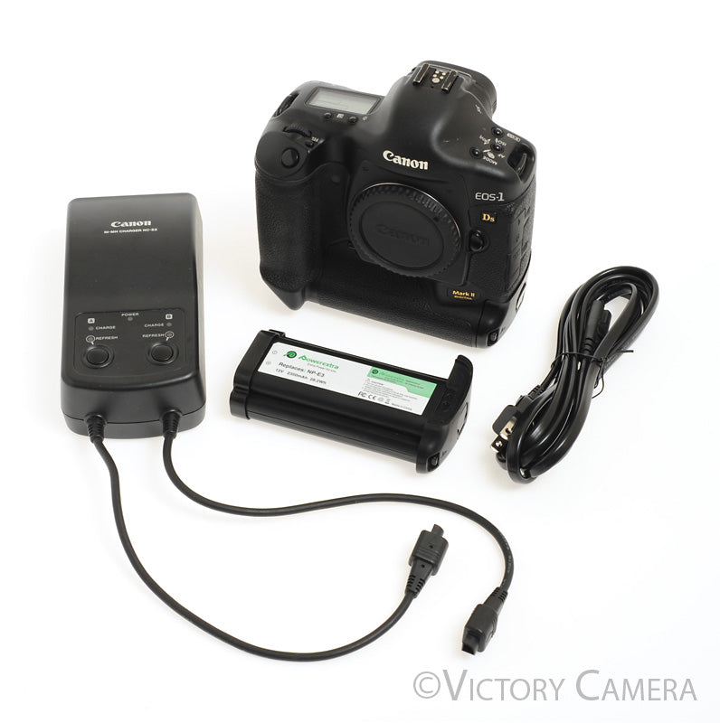 Canon EOS 1Ds Mark II (2) 16.7MP Digital SLR Body 2 Batteries Charger [EXC+] - Victory Camera