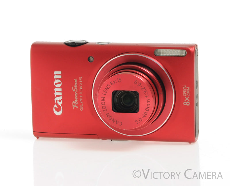 Canon PowerShot ELPH 130 IS Red 16MP Digital Point &amp; Shoot Camera [EXC-]