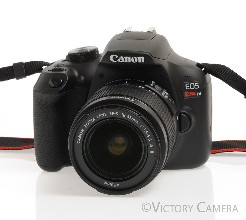 Canon Rebel T6 Digital SLR Camera Body 18mp w/ 18-55mm Lens -Mint in Box- - Victory Camera