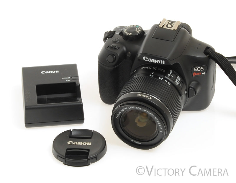 Canon Rebel T6 Digital SLR Camera Body 18mp w/ 18-55mm Lens [EXC+] - Victory Camera