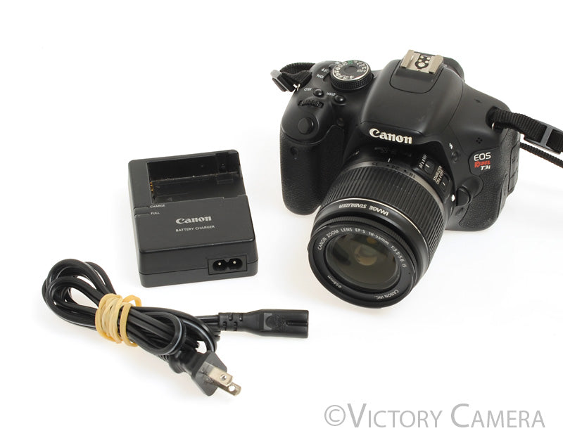 Canon EOS Rebel T3i 18.7MP Digital SLR Camera with EF-S 18-55mm Zoom Lens [EX+] - Victory Camera