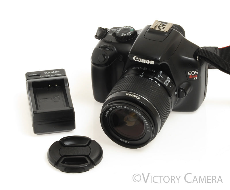 Canon EOS Rebel T3 12.2 MP DSLR Camera w/ 18-55mm f3.5-5.6 EFS Lens [EXC] - Victory Camera