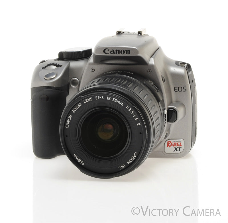 Canon EOS 350D Rebel XT Grey 8MP DSLR Camera w/ 18-55mm Zoom Lens [EXC]