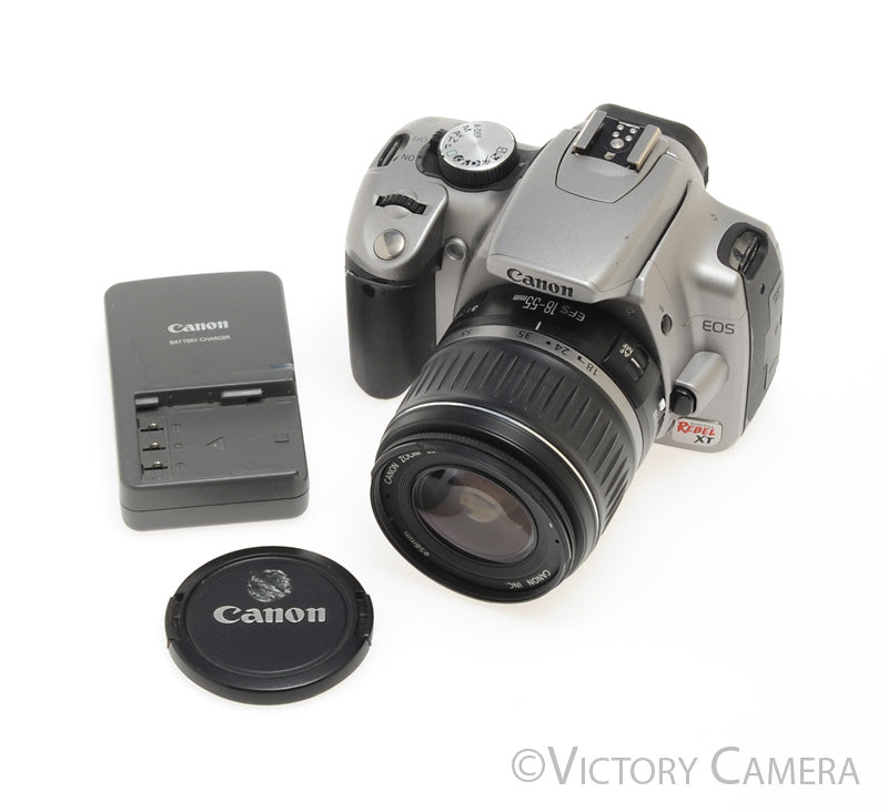 Canon EOS 350D Rebel XT Grey 8MP DSLR Camera w/ 18-55mm Zoom Lens [EXC]