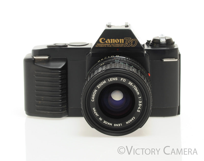 Canon T50 35mm Film SLR Camera w/ 35-70mm F3.5-4.5 Zoom Lens [EXC] - Victory Camera