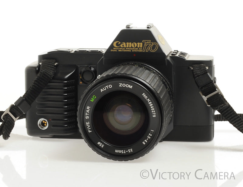 Canon T70 35mm FD Film Camera Body w/ 35-75mm Zoom Lens [EXC-]