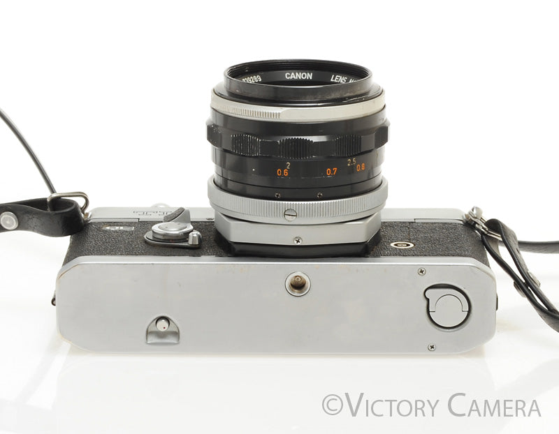 Canon TL QL Chrome 35mm SLR Camera w/ 50mm f1.8 Lens -New Seals- [EXC] - Victory Camera