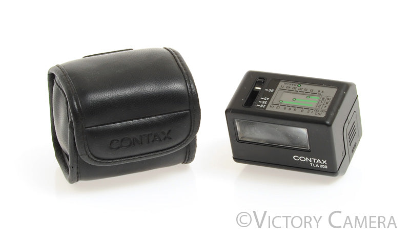 Contax TLA200 TLA 200 Black TTL Flash for G1 G2 Cameras w/ Case [EX+] - Victory Camera