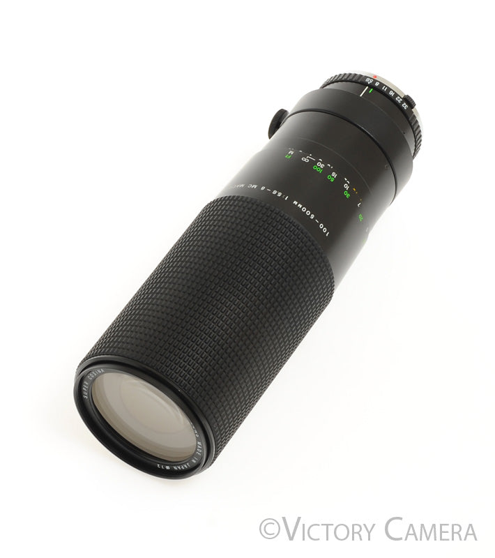 Cosina Super 100-500mm f5.6-8 Macro Telephoto Zoom Lens for Olympus OM [MINT-] - Victory Camera