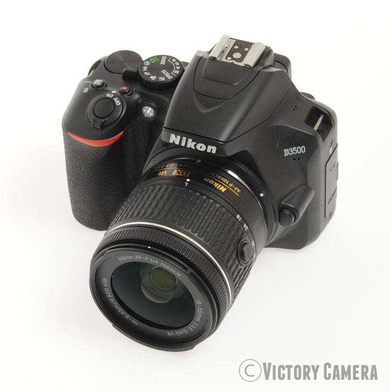 Nikon D3500 24.2MP Digital SLR Camera w/ 18-55mm Zoom Lens ~650 Shots [MINT-] - Victory Camera