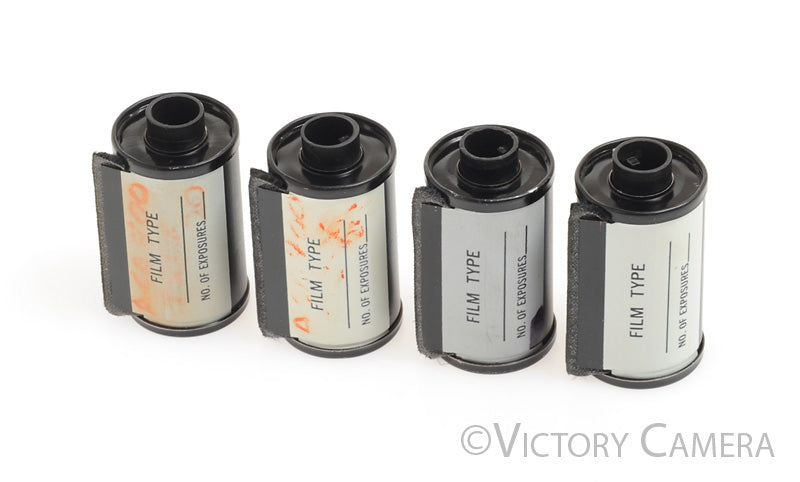 4x Kodak Black Metal Reloadable 35mm Film Cartridges Cassettes Canisters - Victory Camera