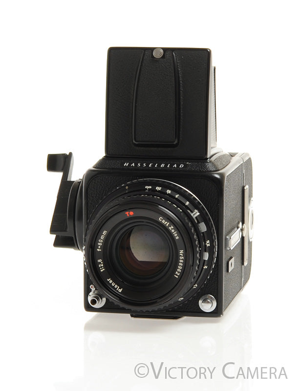 Hasselblad 500c/m 500cm Black Camera 80mm T* Lens A12 WLF -Good Seals- [EX+] - Victory Camera