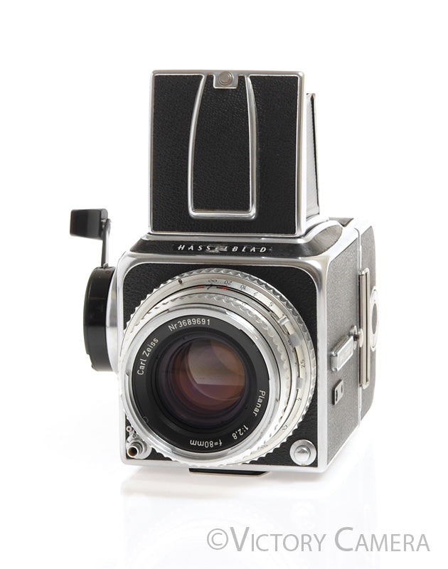 Hasselblad 500c Chrome Medium Format Camera w/ 80mm C Lens 12 Back -Good Seals- - Victory Camera
