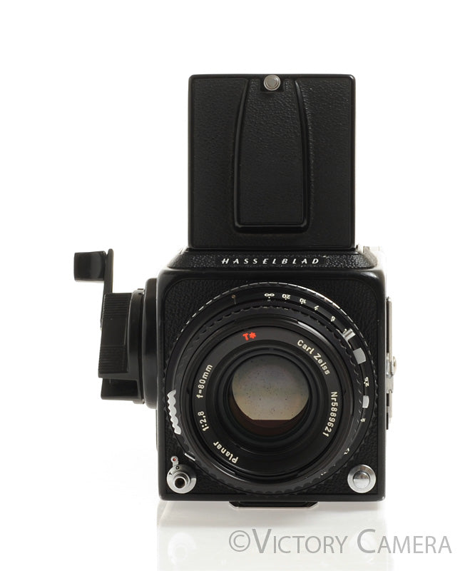 Hasselblad 500c/m 500cm Black Camera 80mm T* Lens A12 WLF -Good Seals- [EX+] - Victory Camera