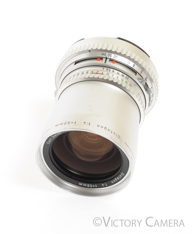 Hasselblad Zeiss Distagon 50mm f4.0 Chrome C Lens -Good Shutter and Gl
