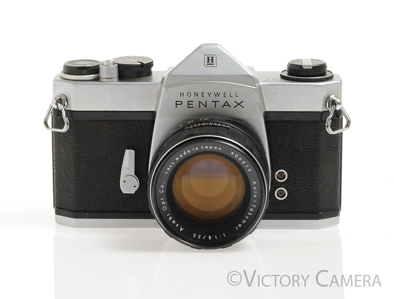 Pentax SL Chrome 35mm SLR Camera w/ Takumar 55mm f1.8 Lens -Good Seals