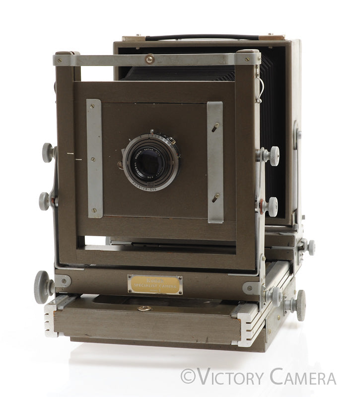 Rare Kodak Specialist Mod. 2 5x7 Gray Wooden Field Camera w/ Ektar 203mm [EXC+] - Victory Camera