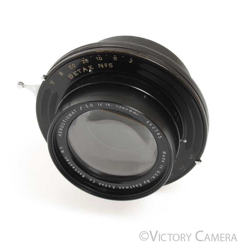 Kodak Aerostigmat 12&quot; 305mm f5 Large Format Lens in Betax No. 5 Shutter [Good] - Victory Camera