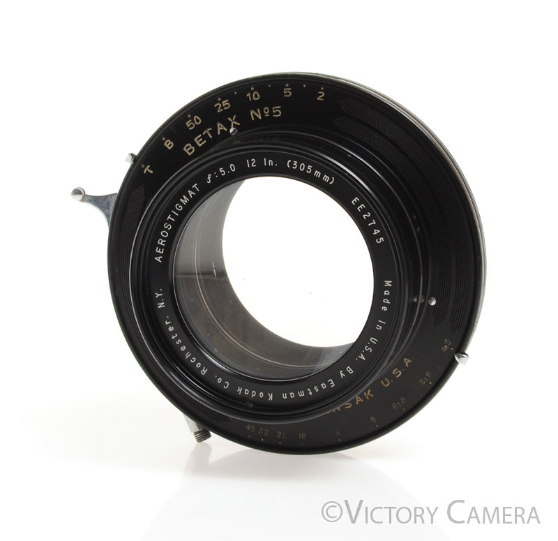 Kodak Aerostigmat 12&quot; 305mm f5 Large Format Lens in Betax No. 5 Shutter [Good] - Victory Camera