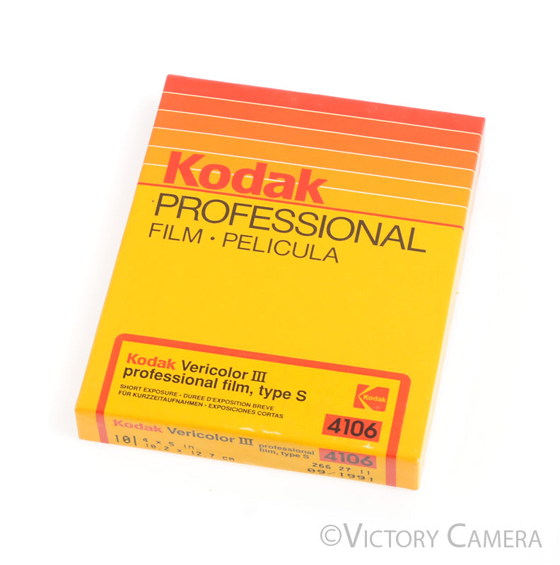 Kodak Vericolor III Type S 4x5 Large Format Film 10 Sheets  -Unopened, Exp 1991- - Victory Camera