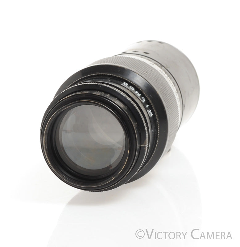 Leica 13.5cm 135mm f4.5 Uncoated Hektor Leica LTM Black Brass Lens -Slight Haze- [Good] - Victory Camera