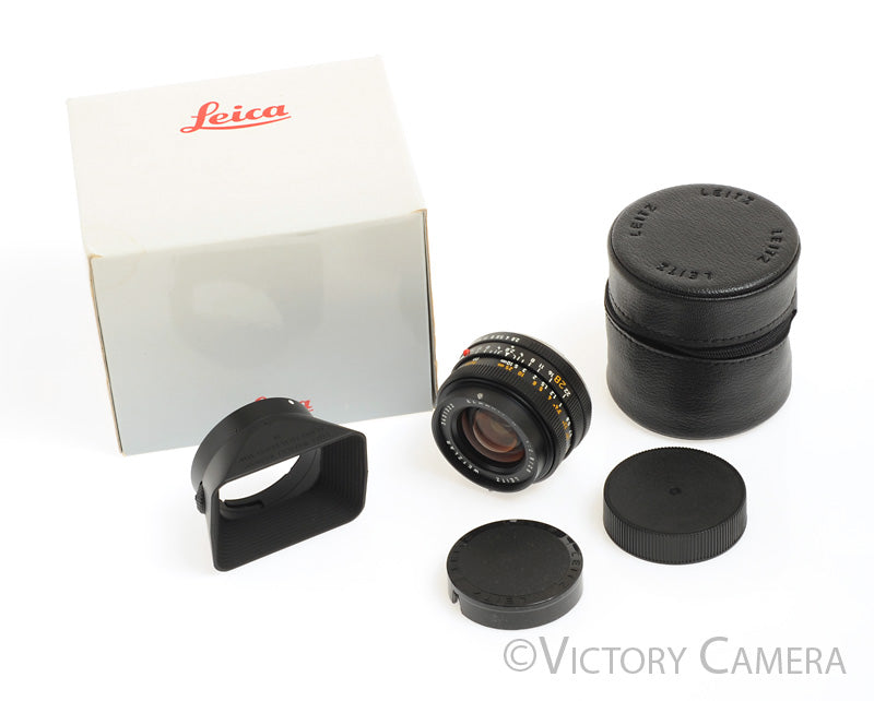 Leica Elmarit-R 28mm f2.8 R Cam Wide Lens w/ Box, Case, Shade, Caps [EXC+]