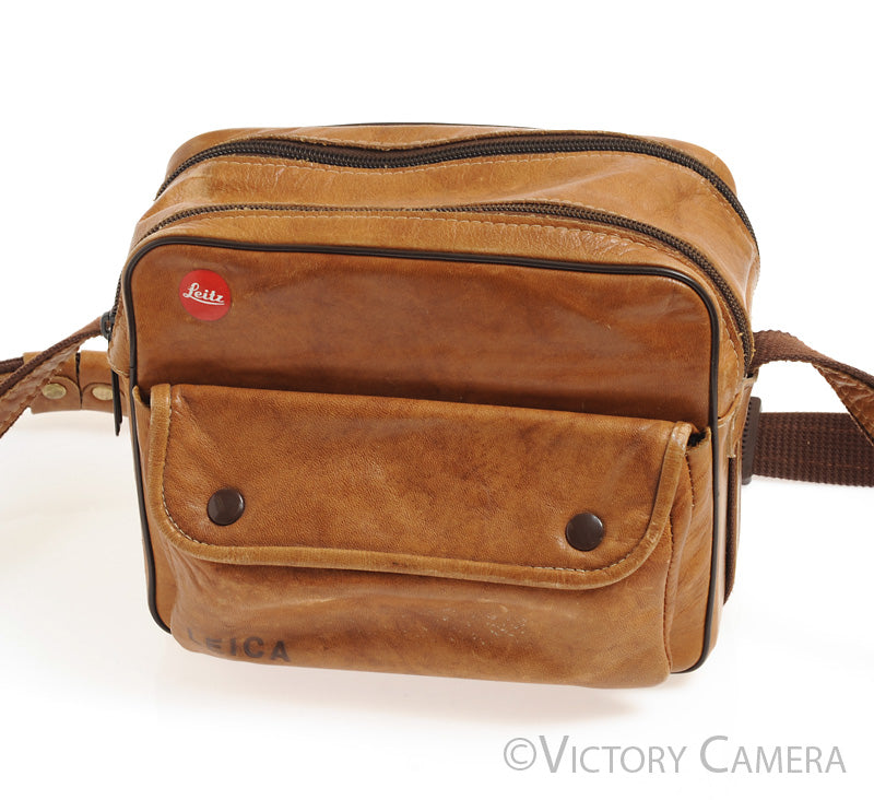 Leica Brown Leather Camera System Case Bag 14840 -Nice- - Victory Camera