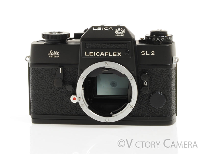 Leica Leicaflex SL2 SL 2 Black 50 JAHRE 35mm Film Camera -Good Seals- [MINT-] - Victory Camera