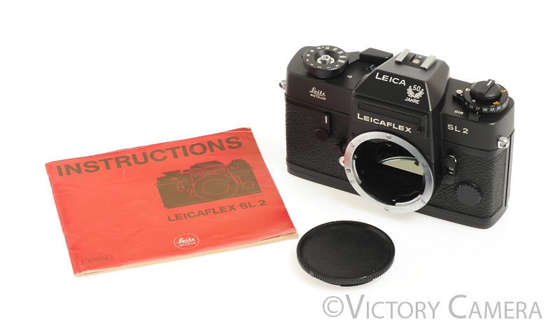 Leica Leicaflex SL2 SL 2 Black 50 JAHRE 35mm Film Camera -Good Seals- [MINT-] - Victory Camera