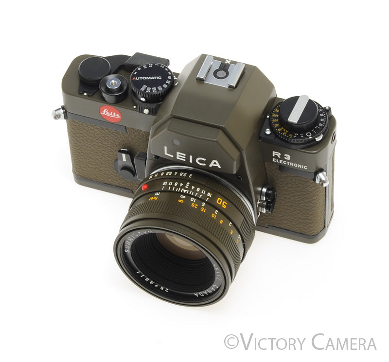 Leica Safari R3 Electronic w/ 50mm f2 Summicron, Binoculars, Case [MINT-] - Victory Camera