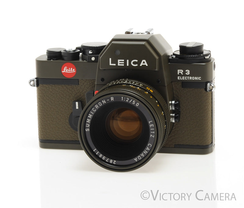 Leica Safari R3 Electronic w/ 50mm f2 Summicron, Binoculars, Case [MINT-] - Victory Camera