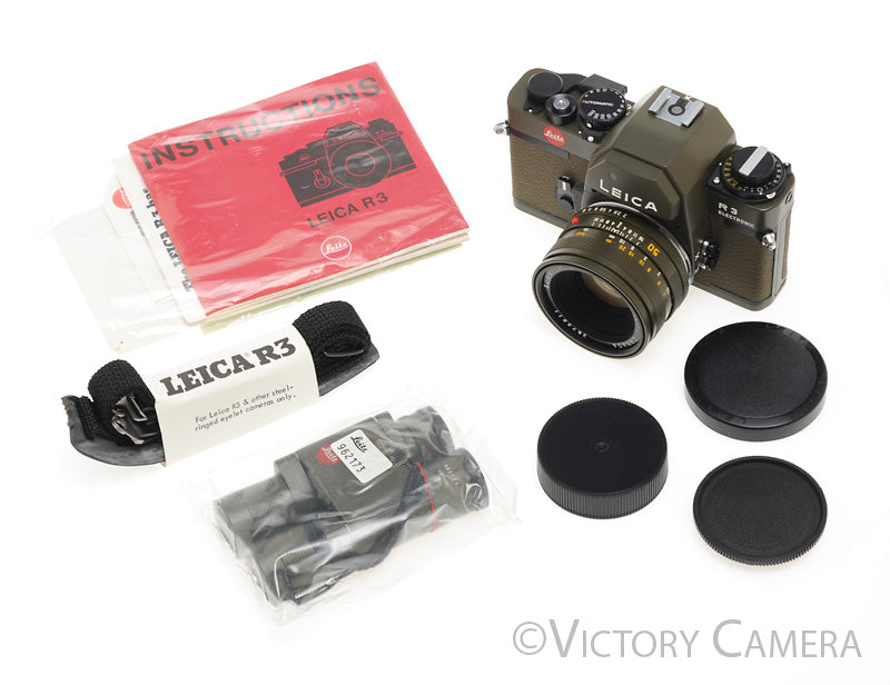 Leica Safari R3 Electronic w/ 50mm f2 Summicron, Binoculars, Case [MINT-] - Victory Camera