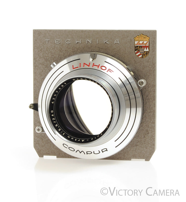 Linhof Schneider 240mm f5.5 Tele-Arton 4x5 Lens in Compur Shutter w/ Board [EX+] - Victory Camera