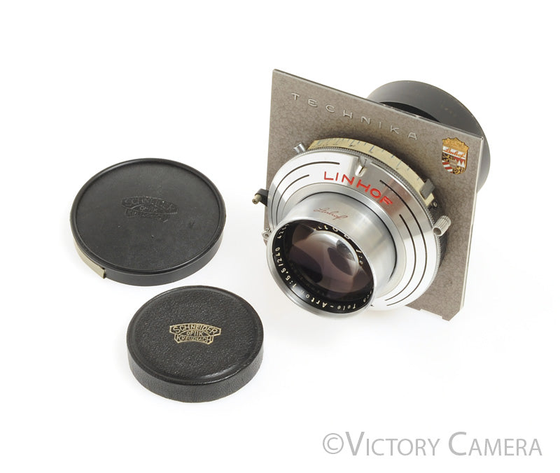 Linhof Schneider 240mm f5.5 Tele-Arton 4x5 Lens in Compur Shutter w/ Board [EX+] - Victory Camera