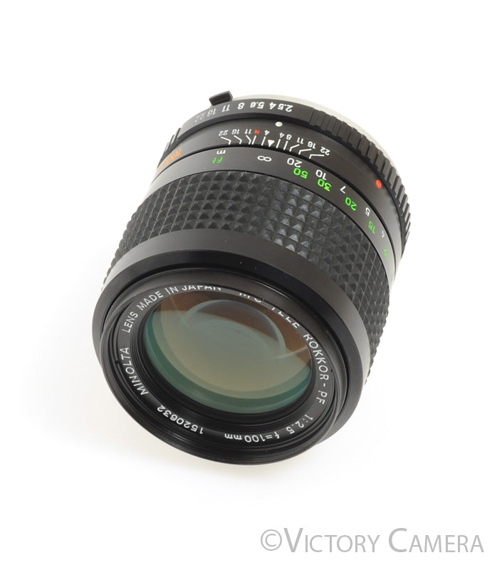 Minolta MC Tele Rokkor-PF 100mm f2.5 Telephoto Prime Lens -Clean in Bo