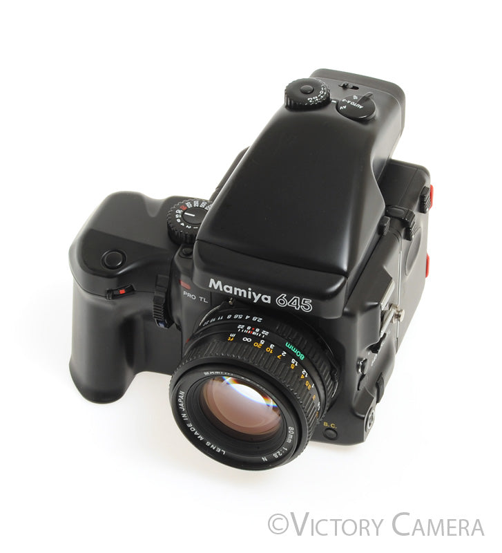 Mamiya 645 Pro TL Camera w/ 80mm Lens, AE Prism, Power Winder [EXC] - Victory Camera