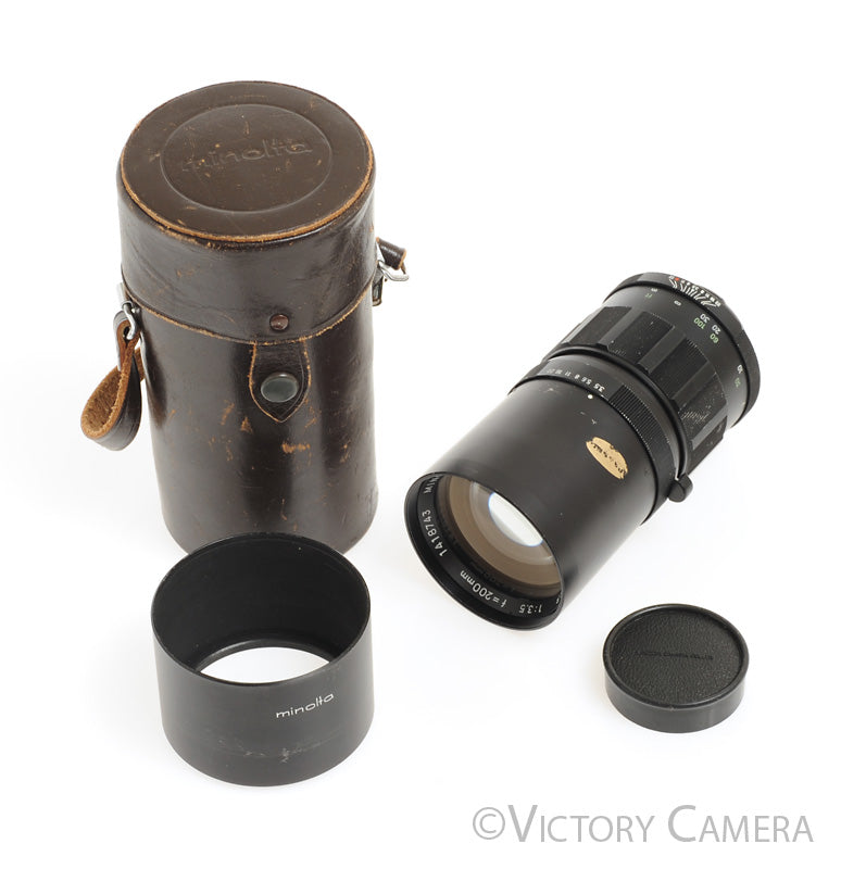 Minolta Tele Rokkor-QF 200mm f3.5 Telephoto Prime Lens w/ Case [GOOD] - Victory Camera