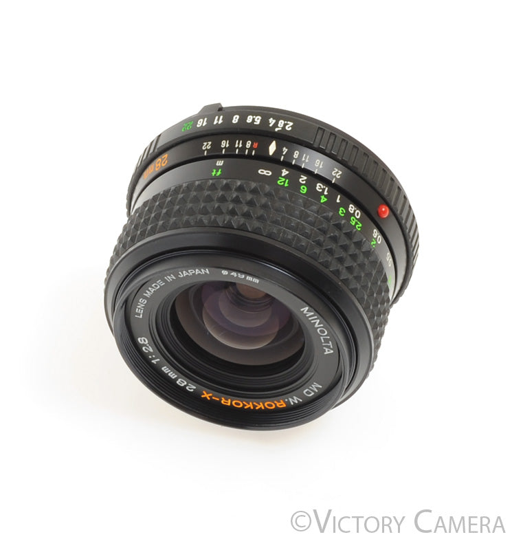 Minolta W.Rokkor-X 28mm f2.8 MD Wide Angle Prime Lens -Clean- [MINT-] - Victory Camera