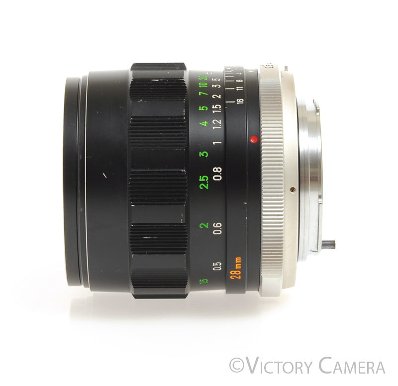 Minolta MC Rokkor-SI 28mm f2.5 Fast Wide Angle Prime Lens w/ Case + Shade [EX+] - Victory Camera