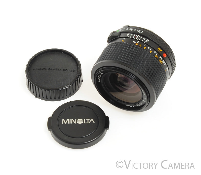 Minolta MD 28mm f2.0 FAST Wide Angle Lens  [EXC+] - Victory Camera