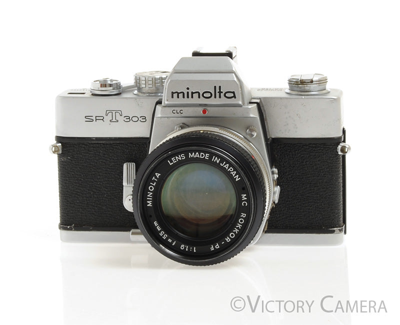 Minolta SRT103 Chrome 35mm Camera w/ 55mm f1.9 Lens -New Seals- [EXC-] - Victory Camera