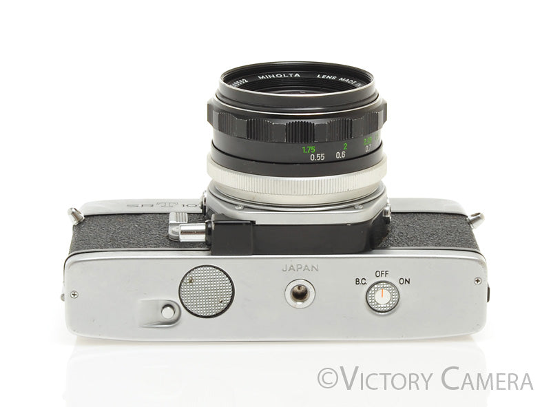 Minolta SRT 101 Chrome 35mm Camera w/ 55mm f1.7 Lens -New Seals- [EXC-]