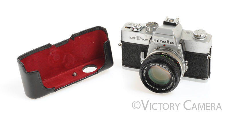 Minolta SRT103 Chrome 35mm Camera w/ 55mm f1.9 Lens -New Seals- [EXC-] - Victory Camera