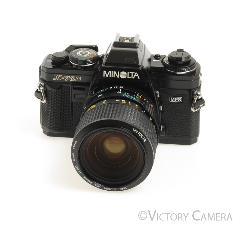 Minolta X-700 X700 Black SLR Film Camera w/ 35-70mm Zoom Lens -New Seals- [EX+] - Victory Camera