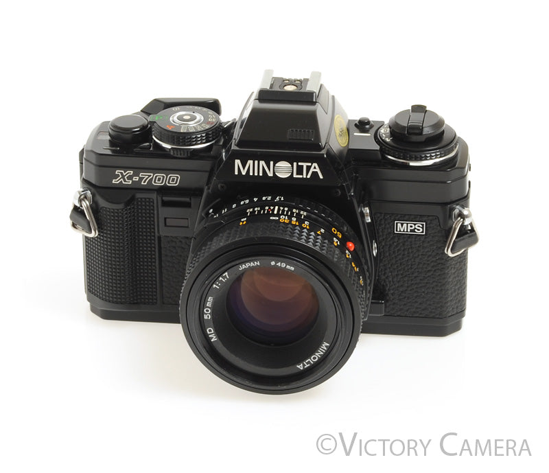 Minolta X-700 Black SLR Film Camera 50mm f1.7 Prime Lens -New Seals- [MINT-]