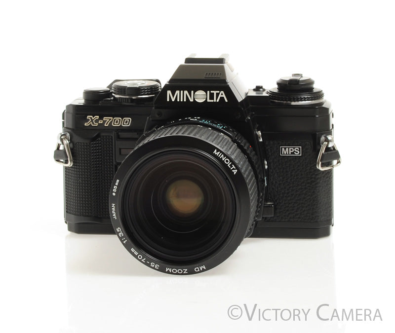 Minolta X-700 X700 Black SLR Film Camera w/ 35-70mm Zoom Lens -New Seals- [EX+] - Victory Camera