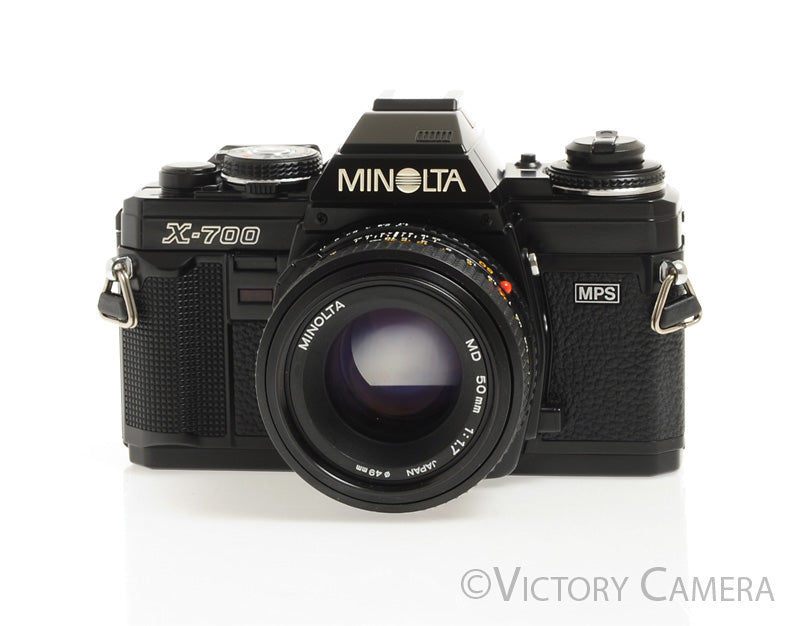 Minolta X-700 X700 Black SLR Film Camera w/ 50mm f1.7 Lens -New Seals- [EXC+]