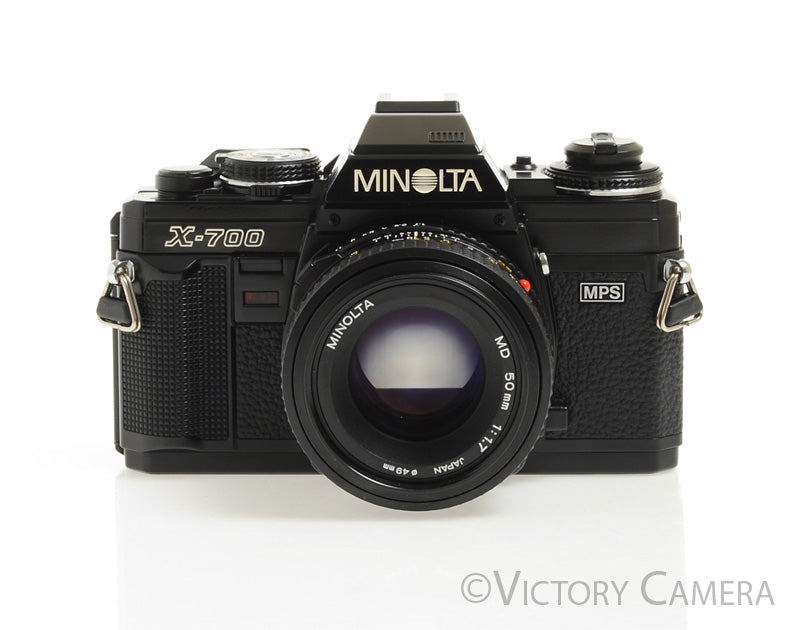 Minolta X-700 X700 Black SLR Film Camera w/ 50mm f1.7 Lens -New Seals- [EXC+]