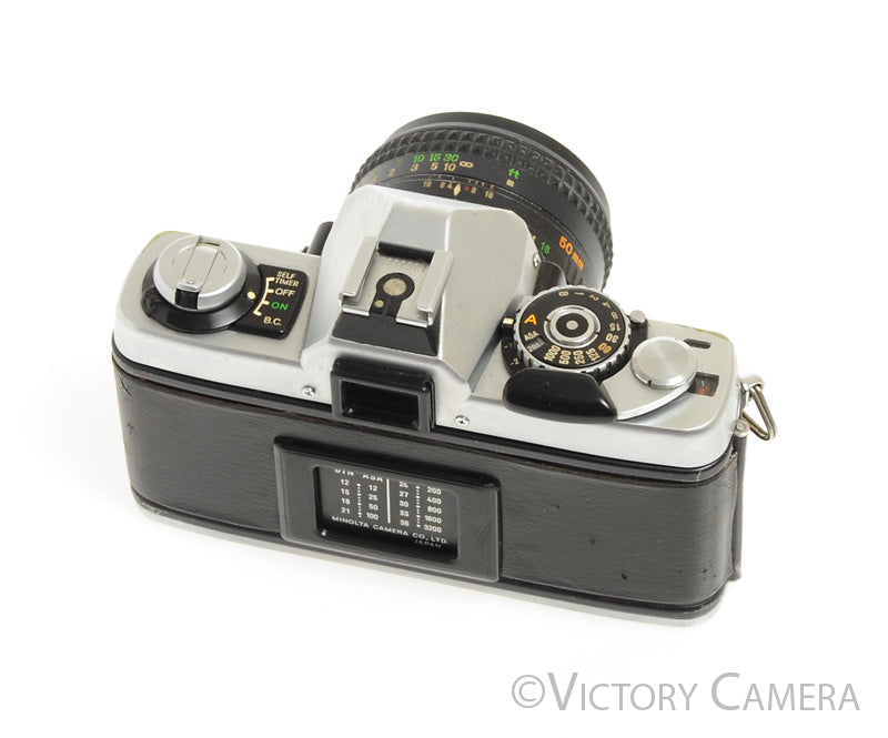 Minolta XG-7 Chrome 35mm Camera w/ Rokkor-X 50mm f1.7 Lens -New Seals- [GOOD] - Victory Camera